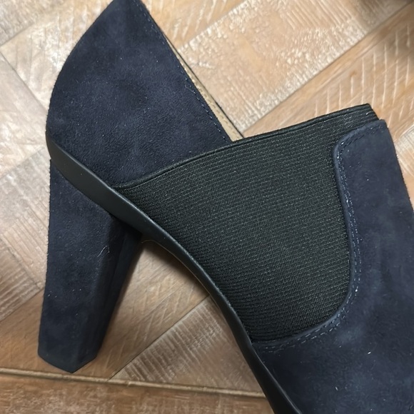 NEW Geox D Inspiration B Heeled Ankle Boots Shoeties in Navy Blue Suede Leather - Picture 14 of 16